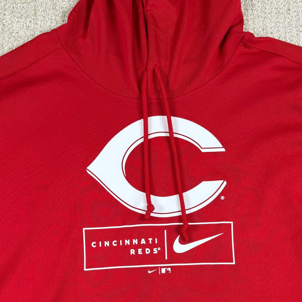 Nike Dri-Fit Mens Large Cincinnati Reds MLB Short Sleeve Pullover Hoodie*Read